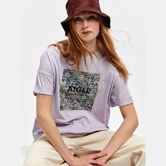 Aigle Liberty-print T-shirts Women Purple ZA-72685